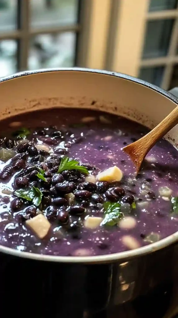 purple black bean soup-recipe